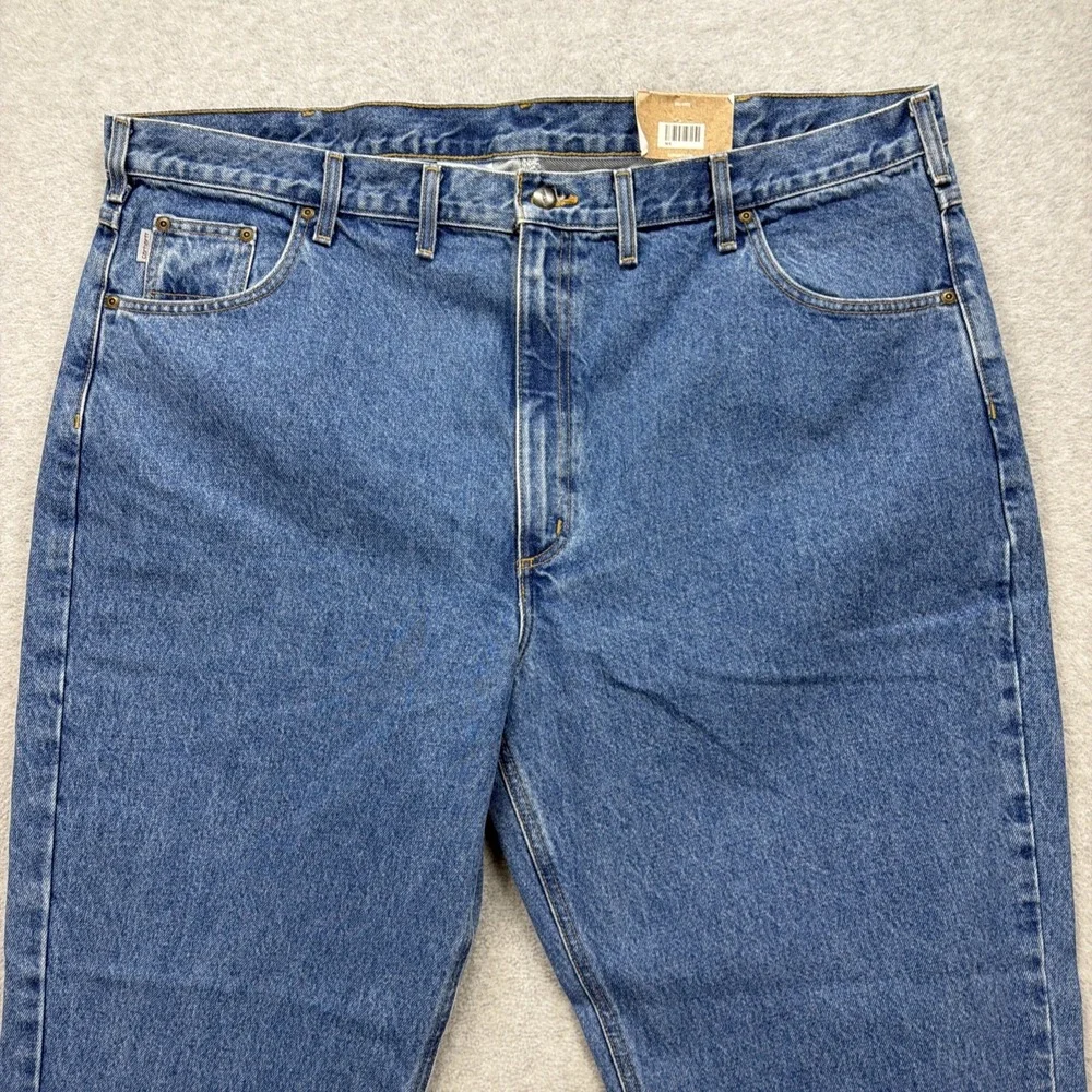 Carhartt Jeans Mens 46x34 Blue Denim Pant B18 DST Straight Traditional Taper NEW